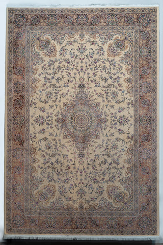 Machine-Made Silk Persian Carpet