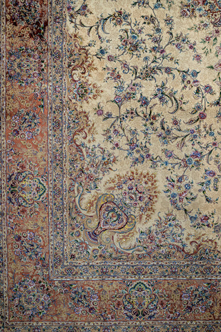 Machine-Made Silk Persian Carpet